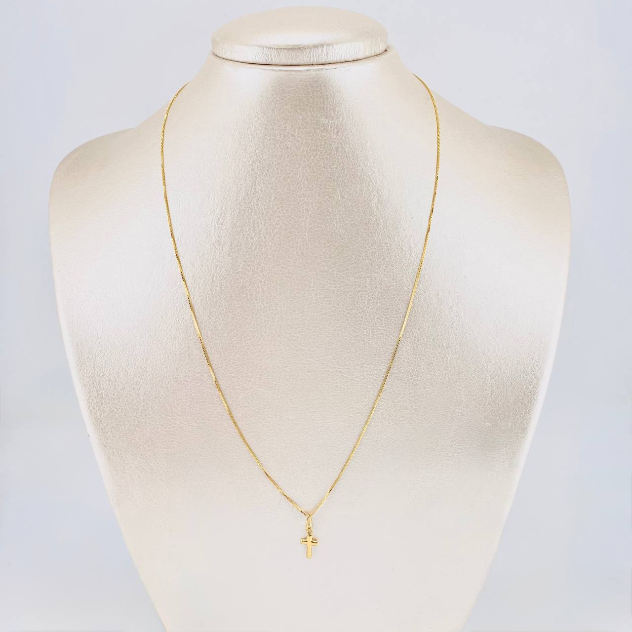 Set Cadena Veneciana + Dije Cruz / 1.25g / 16 in Oro Amarillo 18K