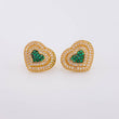 Stud Earrings Heart Dense 4.85g / in / 13.85mm Yellow Gold 18K