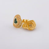 Stud Earrings Heart Dense 4.85g / in / 13.85mm Yellow Gold 18K