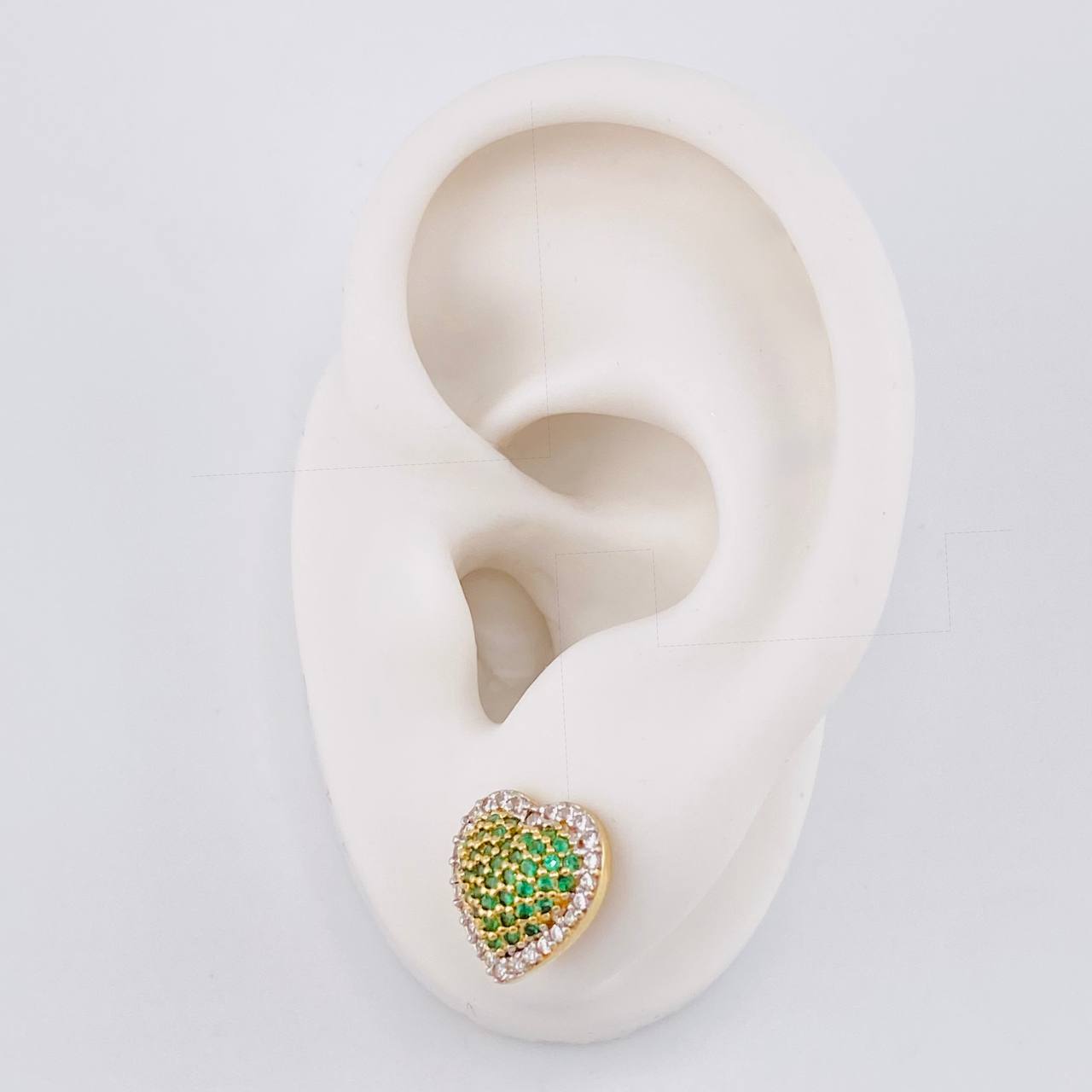Stud Earrings Heart Dense 3.25g / in / 11.2mm Yellow Gold 18K