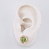 Stud Earrings Heart Dense 3.25g / in / 11.2mm Yellow Gold 18K