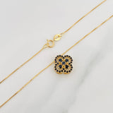 Set Venetian Chain + Clover Pendant / 2.4g / 18 in Yellow Gold 18K