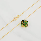 Set Cadena Veneciana + Dije Trebol / 2.4 g / 17 3/4 in Oro Amarillo 18K