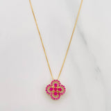 Set Venetian Chain + Clover Pendant / 2.45 g / 17 3/4 in 18K Yellow Gold