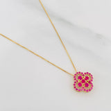 Set Venetian Chain + Clover Pendant / 2.45 g / 17 3/4 in 18K Yellow Gold