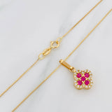 Set Cadena Veneciana + Dije Trebol / 2.1 g / 17 3/4 in Oro Amarillo 18K