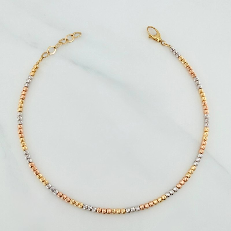Military Adjustable Bracelet 3.8 g / 7 1/4 in - 7 3/4 in / 3 mm Three Golds 18K