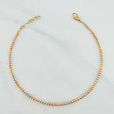 Military Adjustable Bracelet 3.8 g / 7 1/4 in - 7 3/4 in / 3 mm Three Golds 18K
