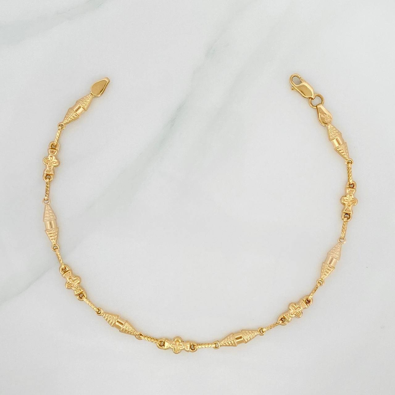 Bracelet Rustic Dubai 4 g / 8 3/4 in / 4 mm Yellow Gold 18K