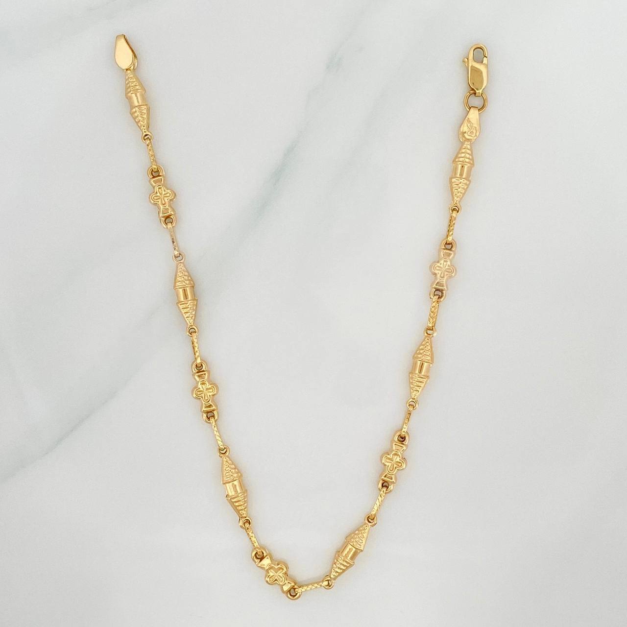 Bracelet Rustic Dubai 4 g / 8 3/4 in / 4 mm Yellow Gold 18K
