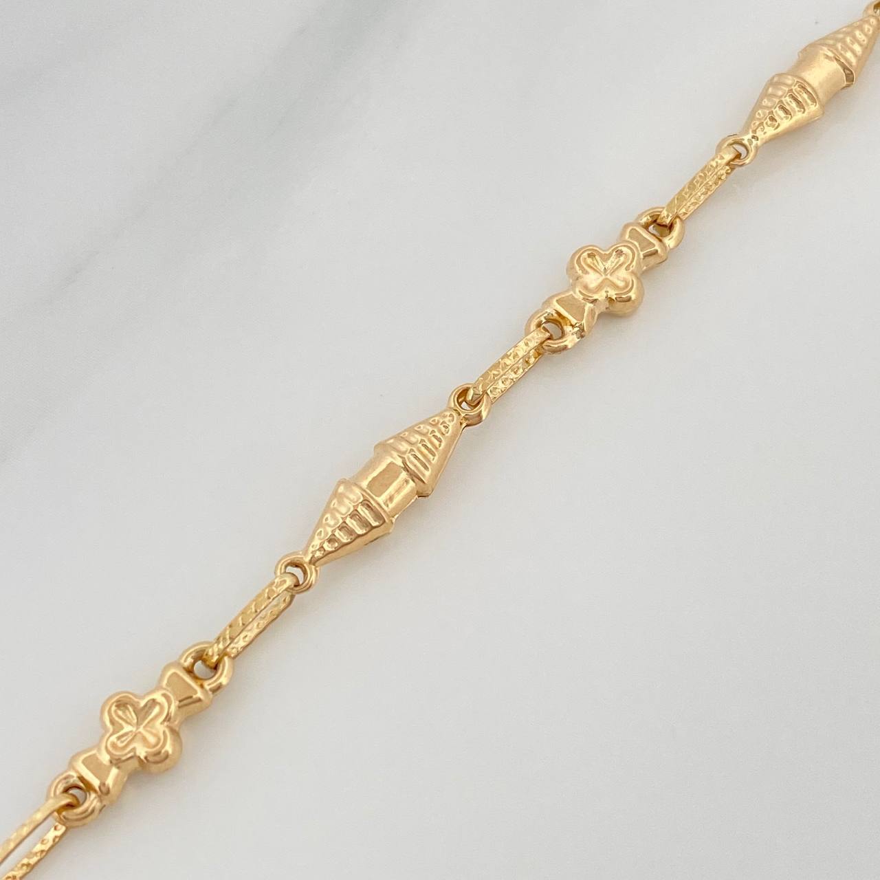 Bracelet Rustic Dubai 4 g / 8 3/4 in / 4 mm Yellow Gold 18K