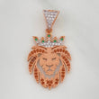 Dije León 3.1 g / 1 1/2 in Dos Oros Blanco Rosa 18K