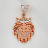 Dije León 3.1 g / 1 1/2 in Dos Oros Blanco Rosa 18K