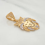 Dije León 3.2 g / 1 1/2 in Dos Oros Amarillo Blanco 18K
