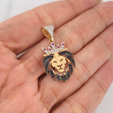 Pendant Lion 3.25 g / 1 1/2 in Three Golds 18K