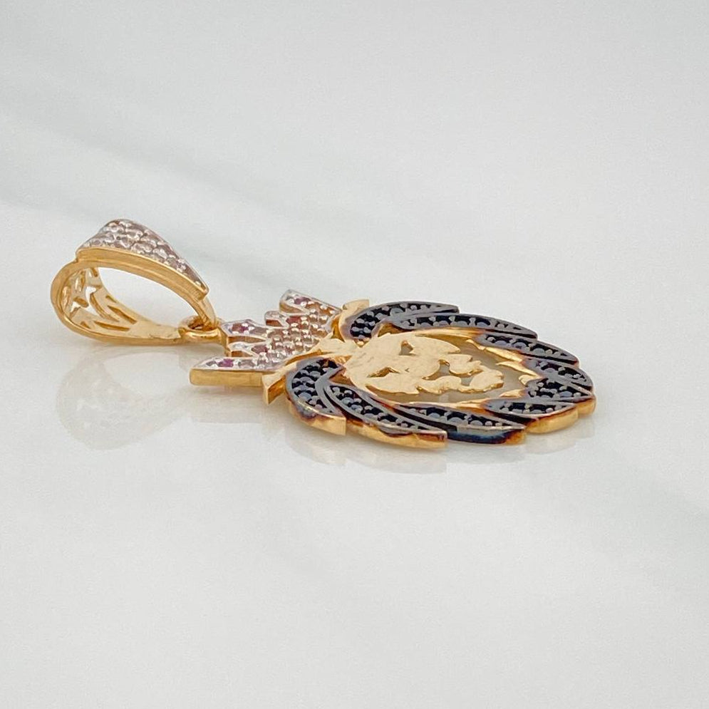 Pendant Lion 3.25 g / 1 1/2 in Three Golds 18K