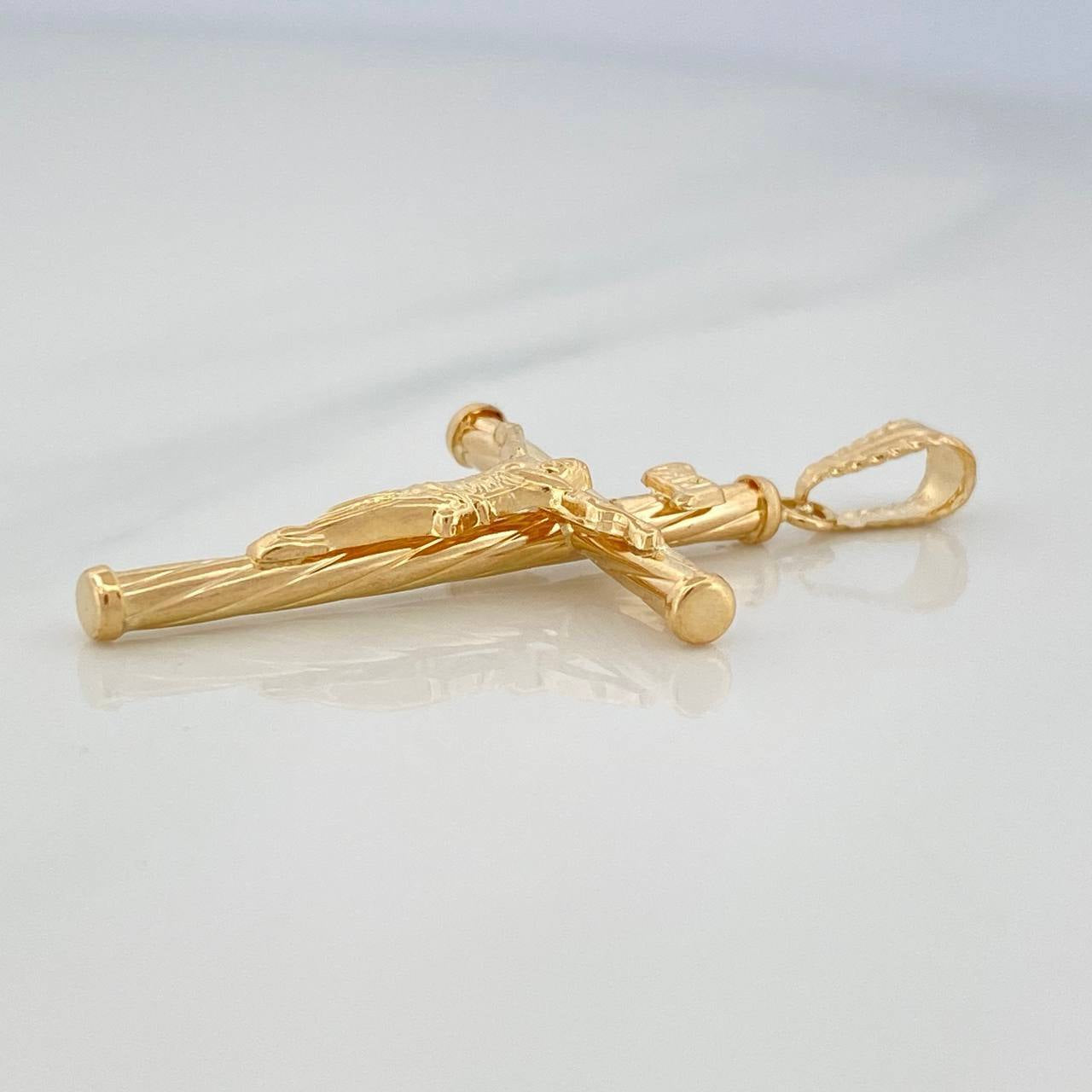 Pendant Cross Christ 1.4 g / 1 3/4 in Yellow Gold 18K