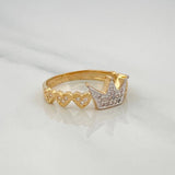 Crown Hearts Ring 2.75 g / T7 Two-Tone Yellow White Gold 18K