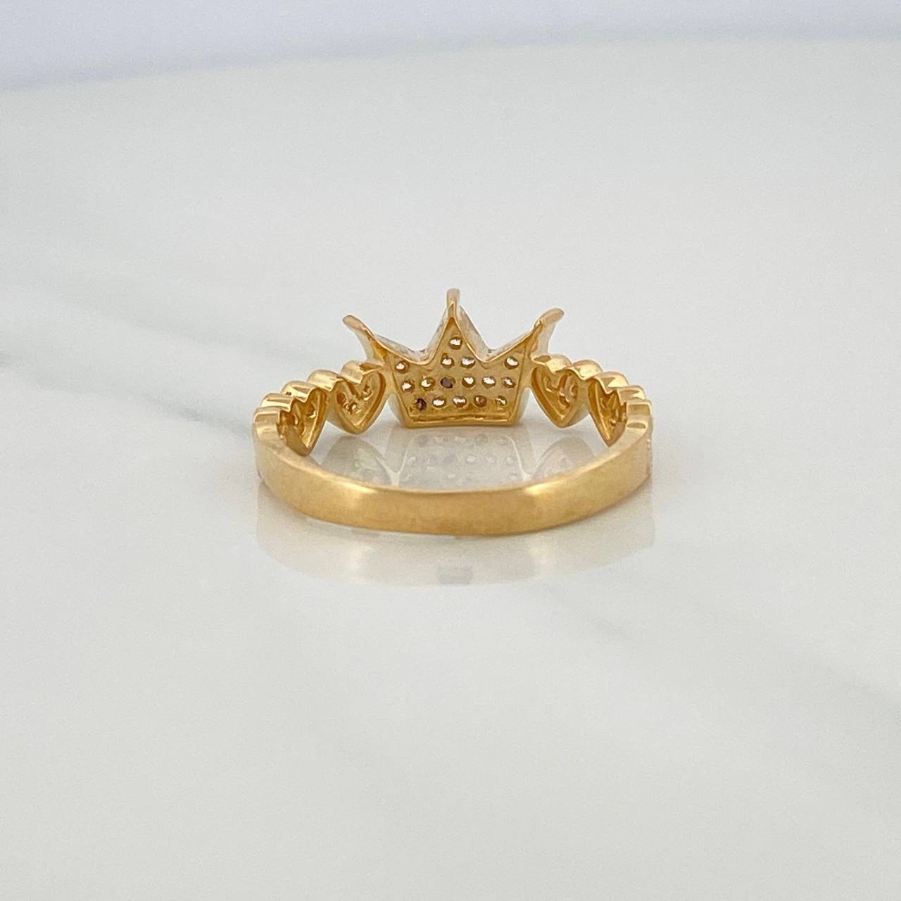 Anillo Corona Corazones 2.85g / T7 1/2 Dos Oros Amarillo Blanco 18K