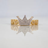 Crown Hearts Ring 2.75 g / T7 Two-Tone Yellow White Gold 18K