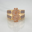 Anillo Signo Dólar 10 g / T9 Tres Oros 18K