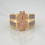 Anillo Signo Dólar 10 g / T9 Tres Oros 18K
