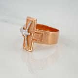Christ Cross Ring 8 g / T10 1/2 Two-Tone White Rose Gold 18K