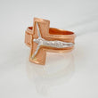 Christ Cross Ring 8 g / T10 1/2 Two-Tone White Rose Gold 18K