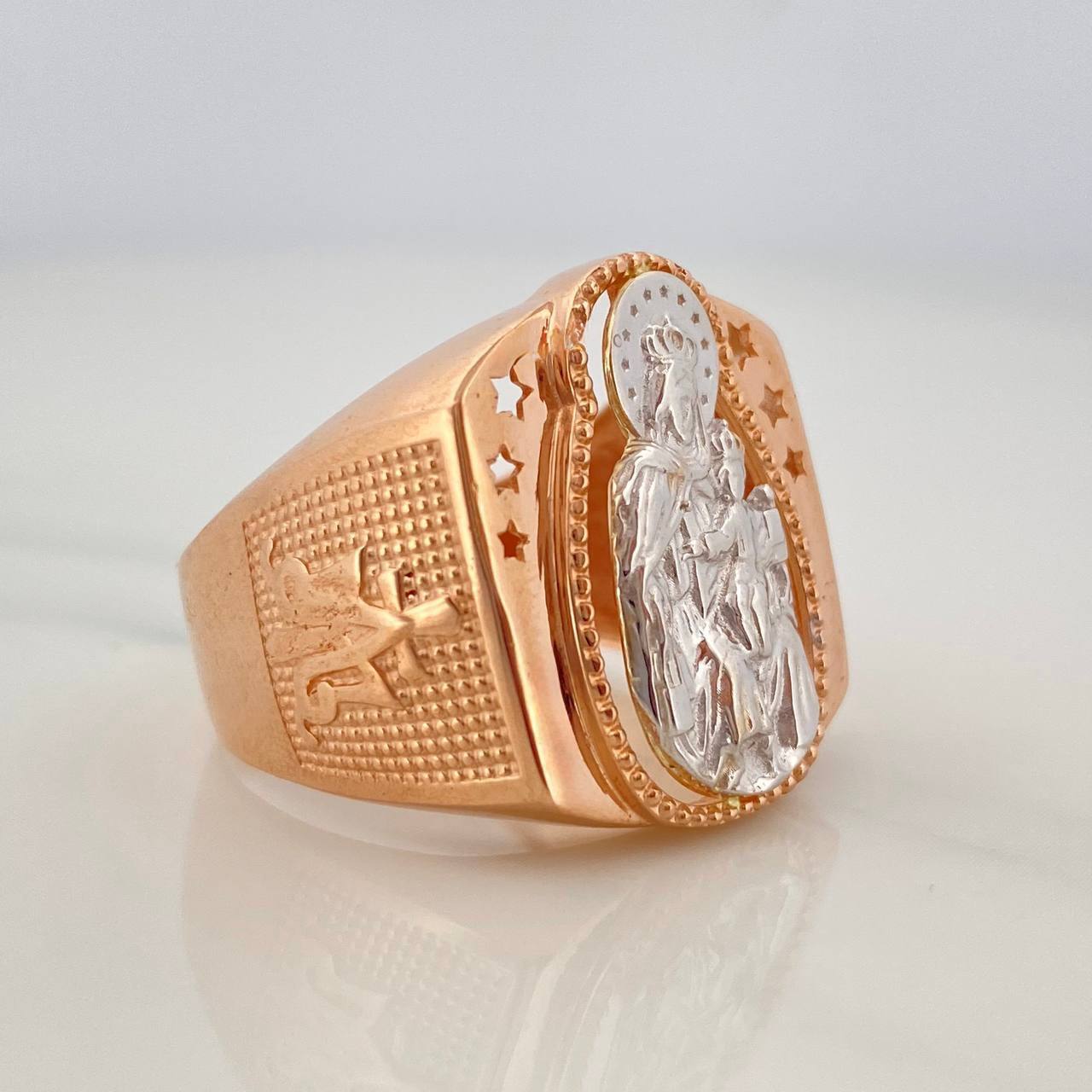 Anillo Virgen Del Carmen 7.75 g / T10 1/4 Tre Oros 18K