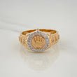 Ring Band Crown 5.9 g / T8 3/4 Two Yellow White Gold 18K