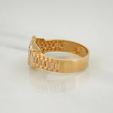Ring Band Crown 5.9 g / T8 3/4 Two Yellow White Gold 18K