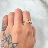 Anillo Corazones Corona 2.8gr / T6 3/4 / Oro Amarillo 18K*
