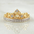 Heart Crown Ring 2.95gr / Size 7 / 18K Yellow Gold*