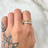 Heart Crown Ring 2.95gr / Size 7 / 18K Yellow Gold*