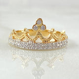 Anillo Corona Estrellada 2.95gr / T7 / Oro Amarillo 18K*