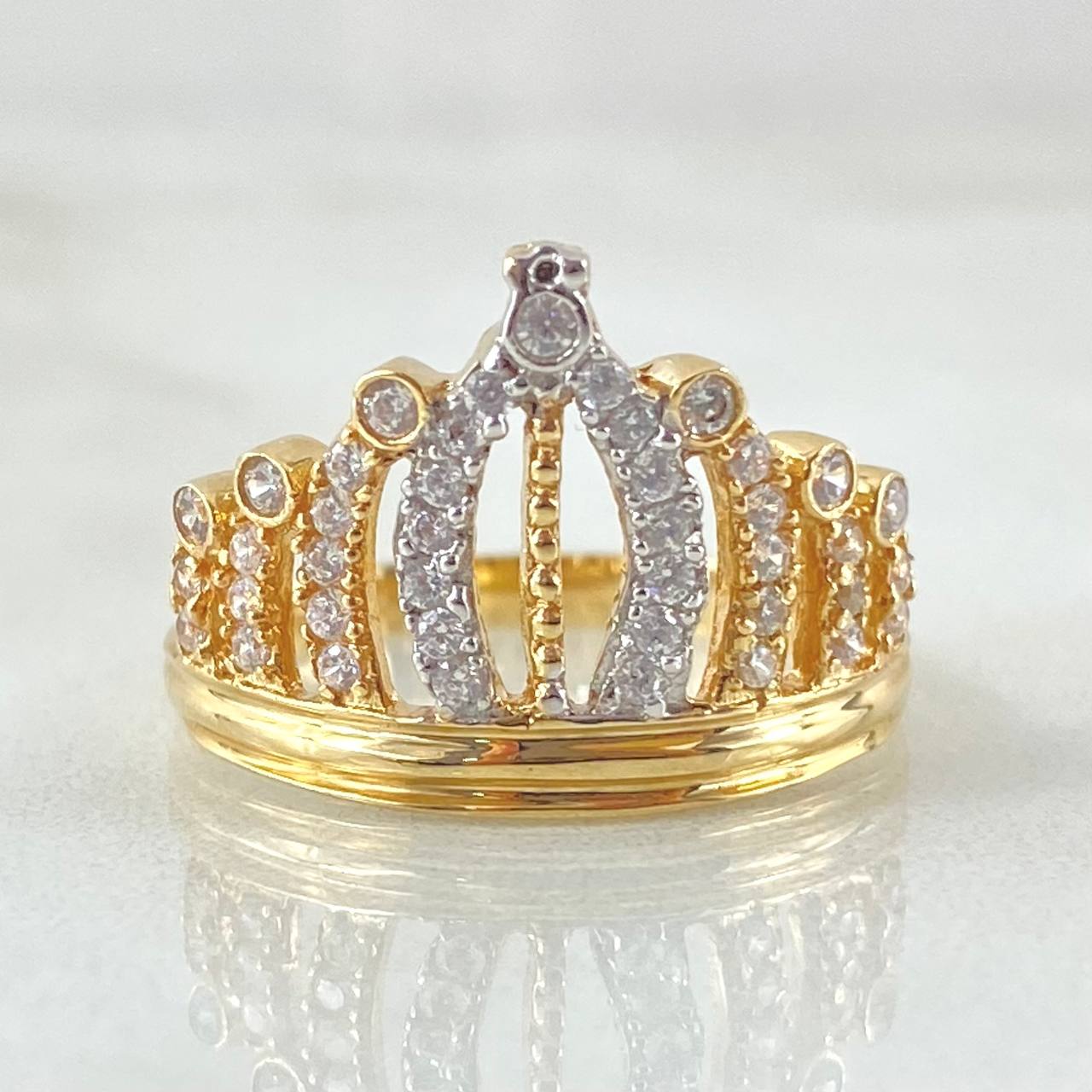 Dense Crown Ring 3.7gr / Size 7 1/4 / 18K Yellow Gold*