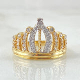 Dense Crown Ring 3.7gr / Size 7 1/4 / 18K Yellow Gold*