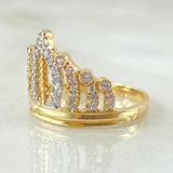 Dense Crown Ring 3.7gr / Size 7 1/4 / 18K Yellow Gold*