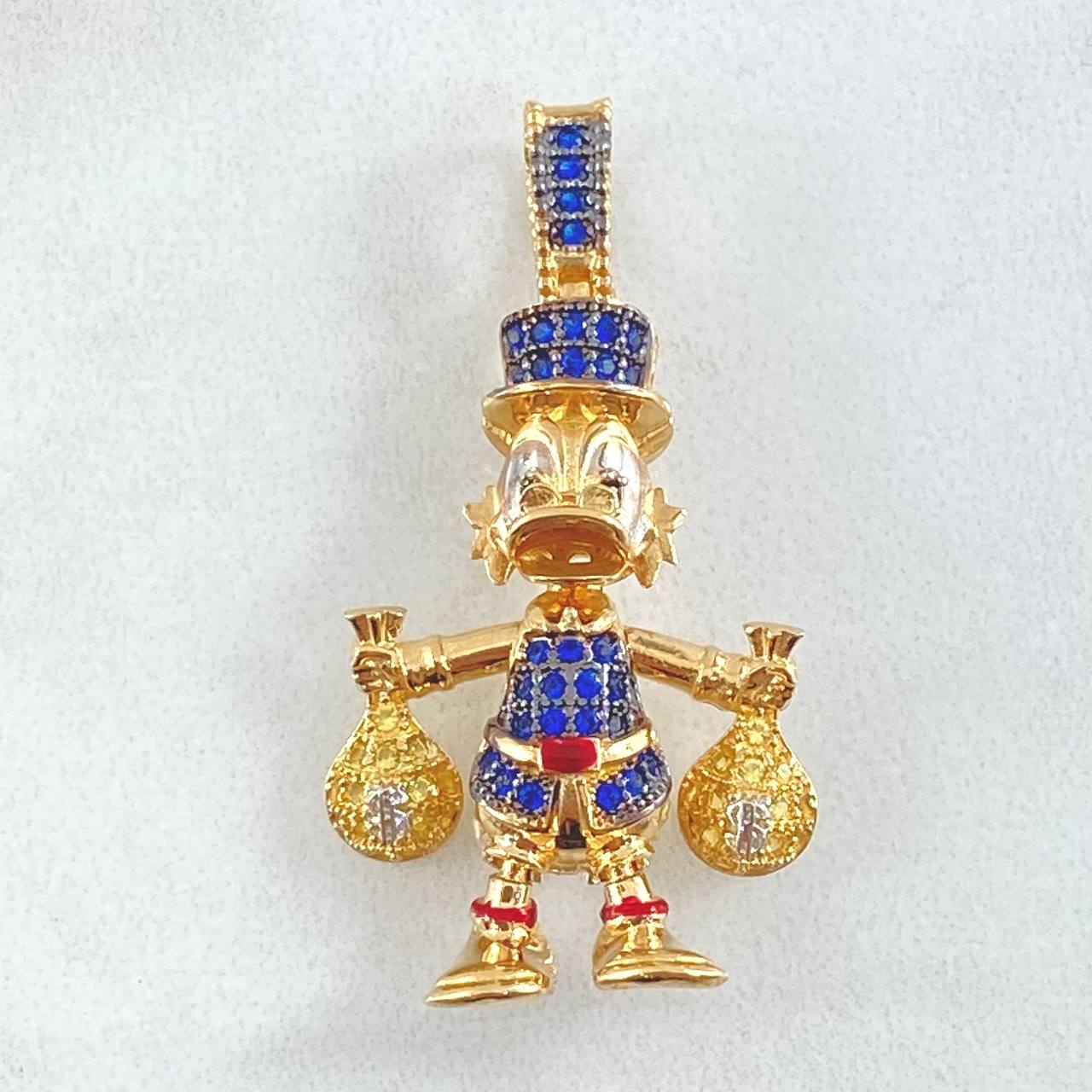 Pendant Duck Money Bag 6gr / 3.5cm / Two Tones Yellow White 18K ©