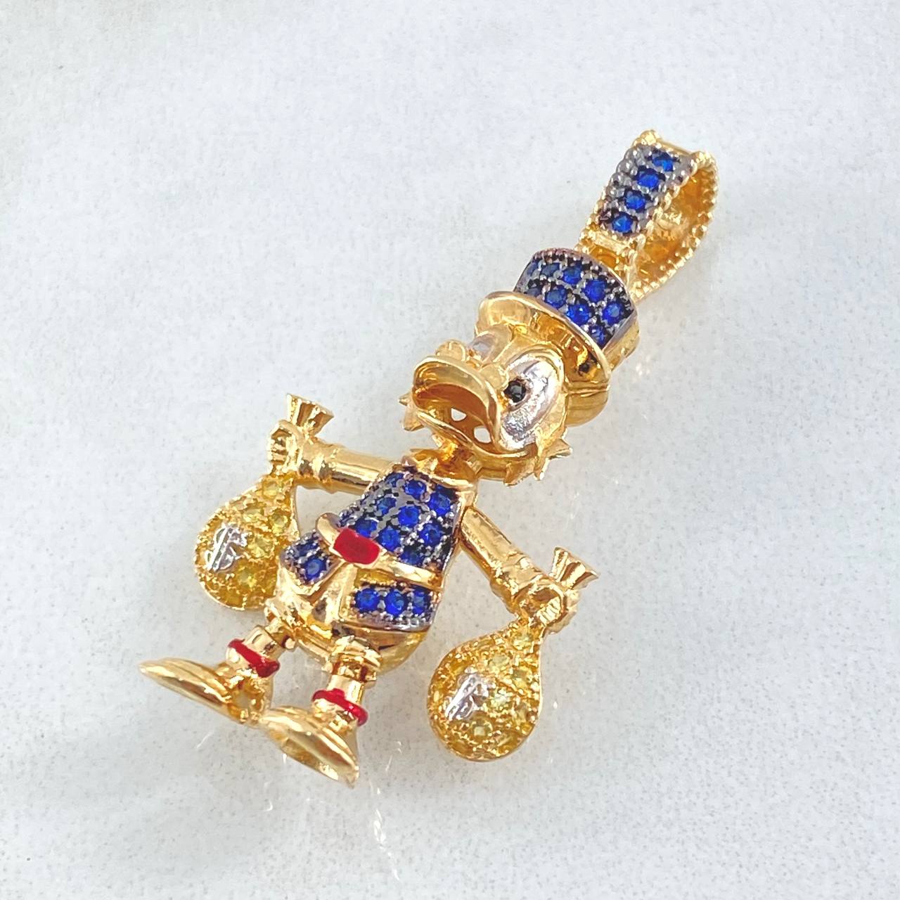 Pendant Duck Money Bag 6gr / 3.5cm / Two Tones Yellow White 18K ©