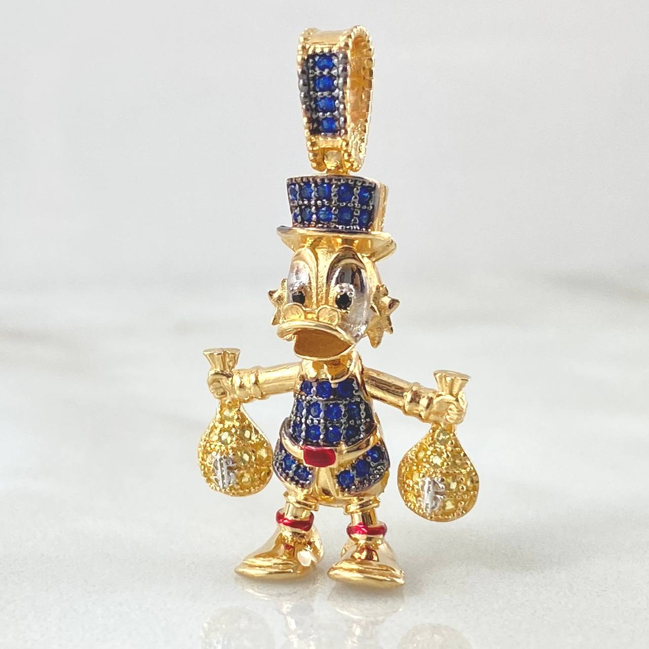 Pendant Duck Money Bag 6gr / 3.5cm / Two Tones Yellow White 18K ©