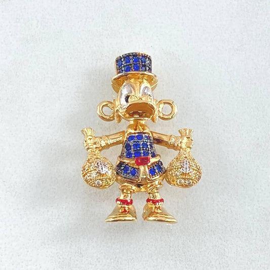 Charm Duck Money Bag 5.55gr / 1.3cm / Two Tones Yellow White 18K ©