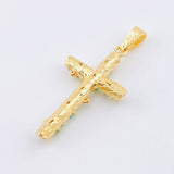 Dije Cruz Tronco Esmeraldas 1.4 Qts 3.55gr / 1 1/2 in / Oro Amarillo 18K