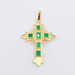 Dije Crúz De Altar Esmeraldas 30pts 1.9gr / 1 1/2 in / Oro Amarillo 18K ©