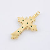 Dije Crúz De Altar Esmeraldas 30pts 1.9gr / 1 1/2 in / Oro Amarillo 18K ©