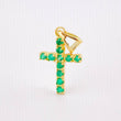Dije Crúz Tupida 11pts Esmeraldas 0.7gr / 3/4 in / Oro Amarillo 18K *