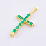 Dije Crúz Tronco Esmeraldas 2.1 Qts 7.4gr / 2 1/4 in / Oro Amarillo 18K ©