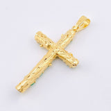 Dije Crúz Tronco Esmeraldas 2.1 Qts 7.4gr / 2 1/4 in / Oro Amarillo 18K ©