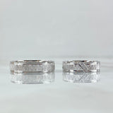 Custom Made to Order Ring Mesh Wedding Bands 13gr / White Zircons 18K White Gold
