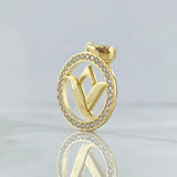 Custom Made to Order Pendant Custom Logo 7gr / White Zirconia 18K Yellow Gold